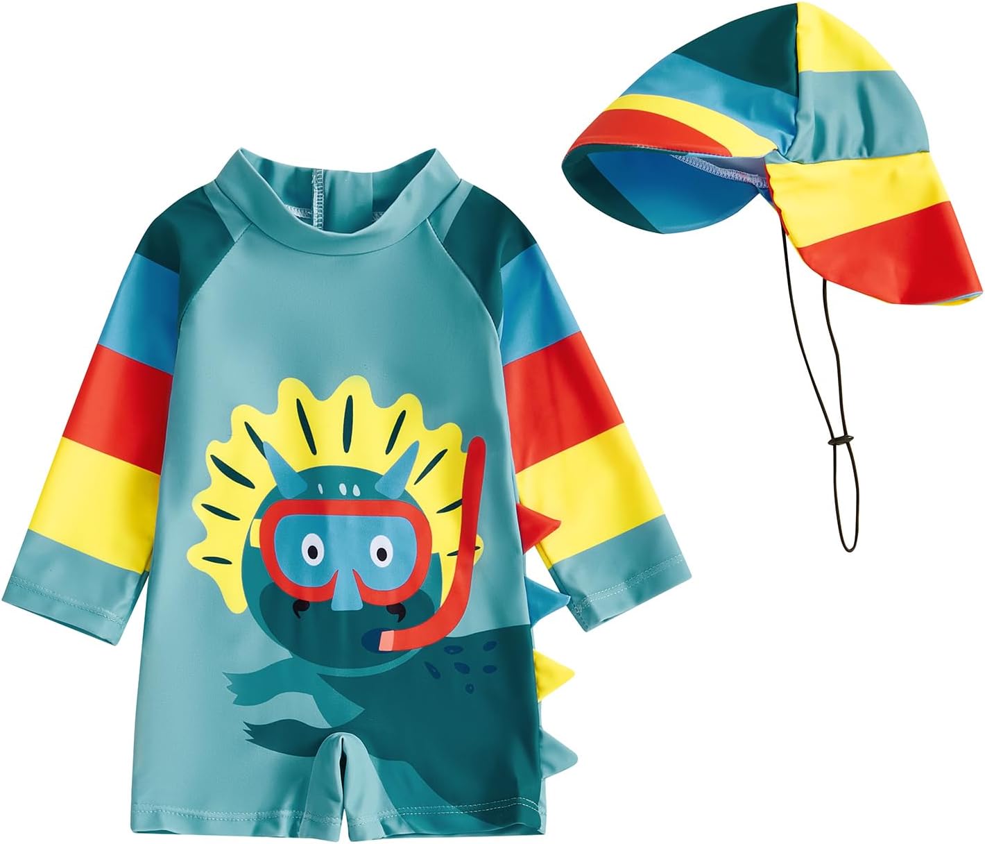 Hnyenmcko Baby/Toddler Boy Rash Guard Swimsuit Long Sleeve One Piece Zipper Swimwear Sunsuit Infant