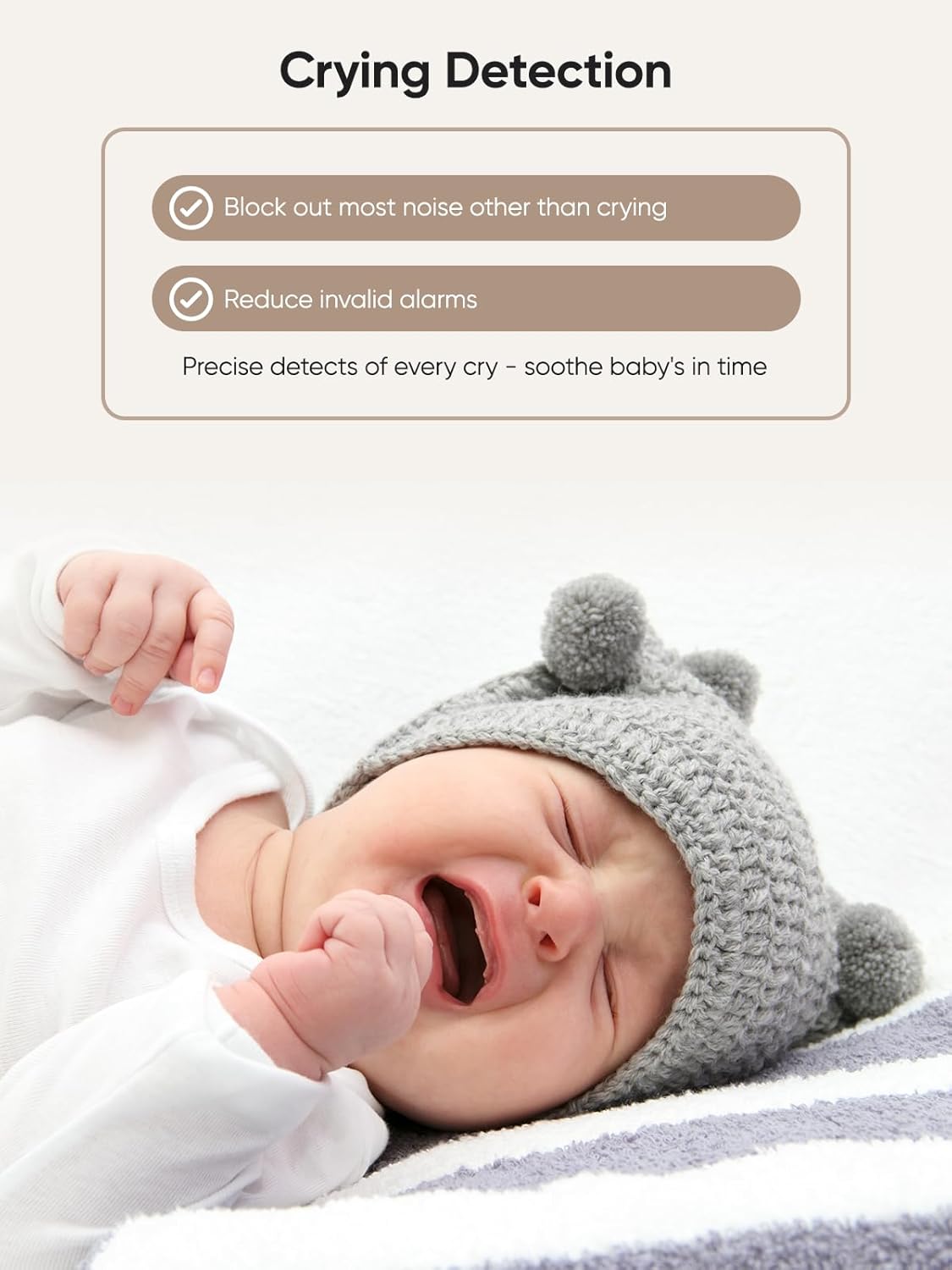 bonoch Add-on Baby Camera Unit for BBM14/BBM16, 1440p HD Video Baby Monitor Camera No WiFi