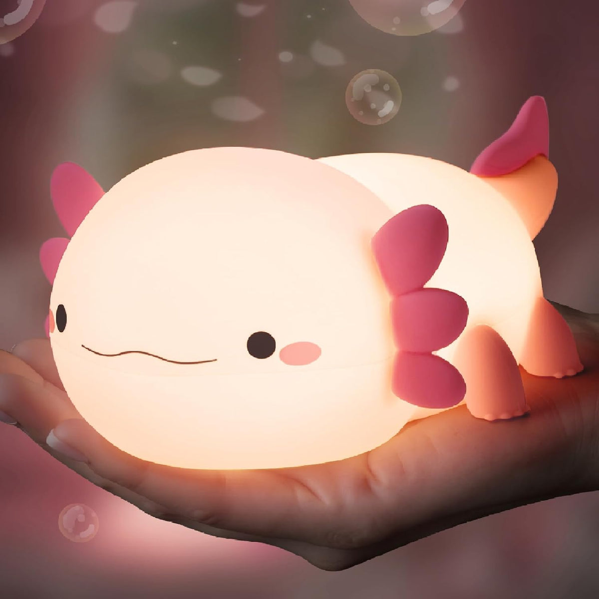 Axolotl Night Light for Kids, Cute Axolotl Lamp Silicone Baby Nursery Night Lamp, Dimmable Squishy