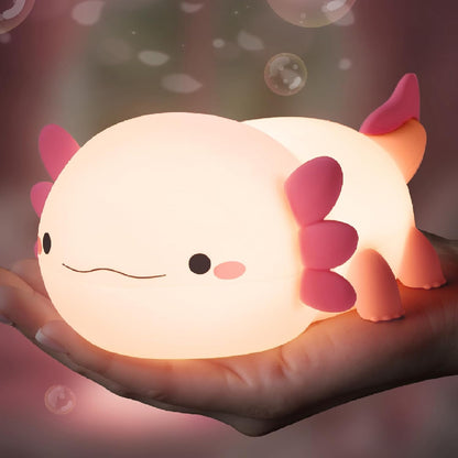 Axolotl Night Light for Kids, Cute Axolotl Lamp Silicone Baby Nursery Night Lamp, Dimmable Squishy