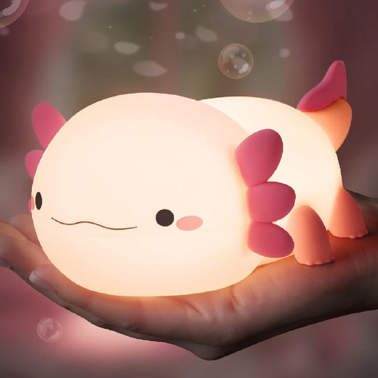 Axolotl Night Light for Kids, Cute Axolotl Lamp Silicone Baby Nursery Night Lamp, Dimmable Squishy