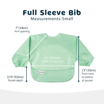 Tiny Twinkle Mess Proof Baby Bibs, 2pk Waterproof Smock Baby Bibs for Eating, Machine Washable Long