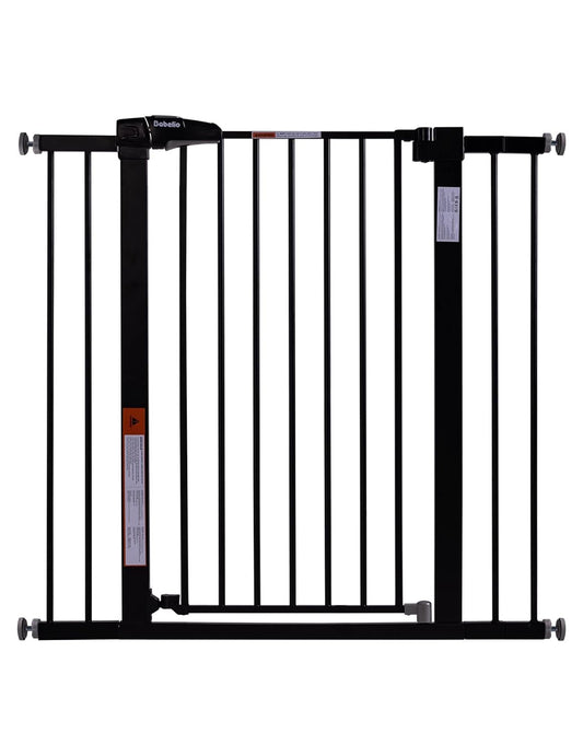 BABELIO 36" Tall Baby Gate, 26-40" Wide Auto Close Pet Gate, Pressure Mounted Metal Dog Gate