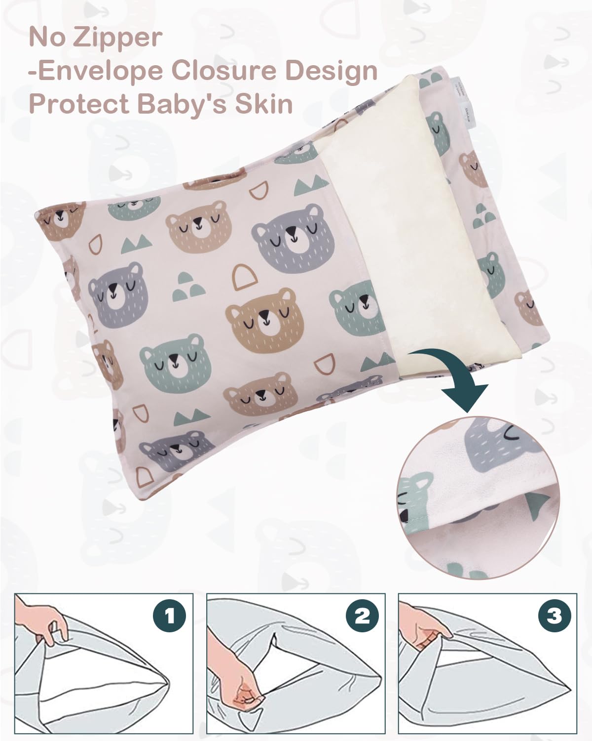 ALVABABY Toddler Pillowcases Stretchy Soft Kids Pillow Cover 2 Pack Fit 13"x 18" or 12"x16"