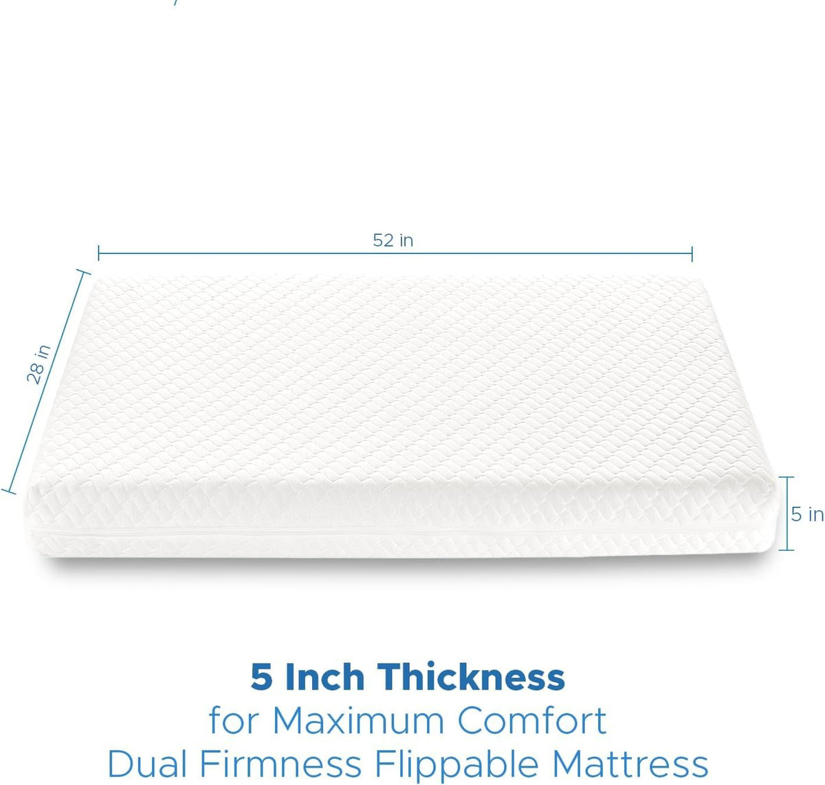 Crib Mattress, Dual-Sided Breathable Baby and Toddler Memory Foam Mattress with Removable and