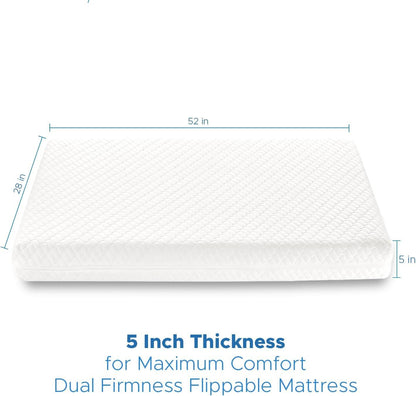 Crib Mattress, Dual-Sided Breathable Baby and Toddler Memory Foam Mattress with Removable and