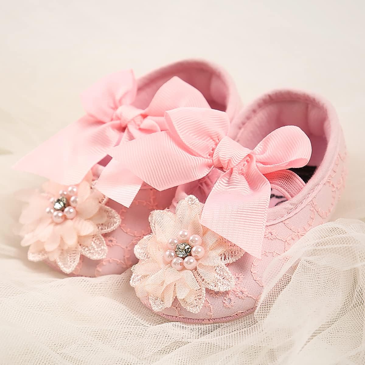 Baby Shoes Mary Jane Flats Non Slip Soft Sole Infant Toddler Sneakers First Walkers Party Christmas