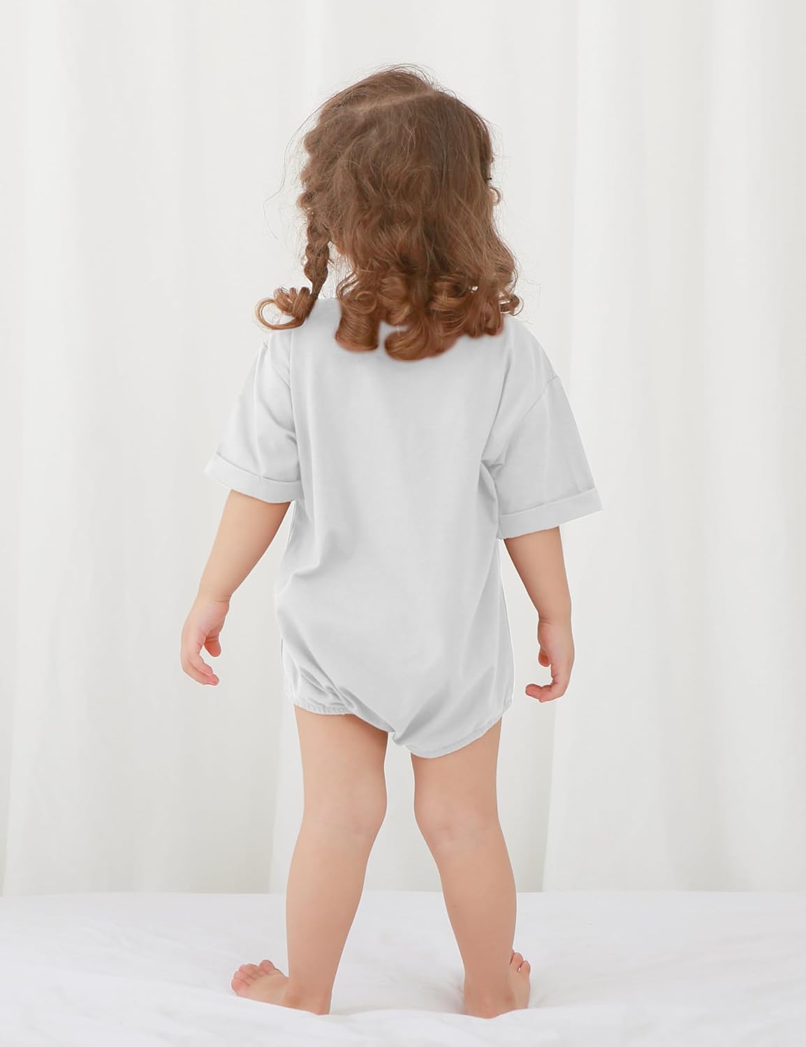 Jimonda Baby Bubble Romper Boy Girl Solid Color T-Shirt Outfits Short Sleeve Bodysuit Organic