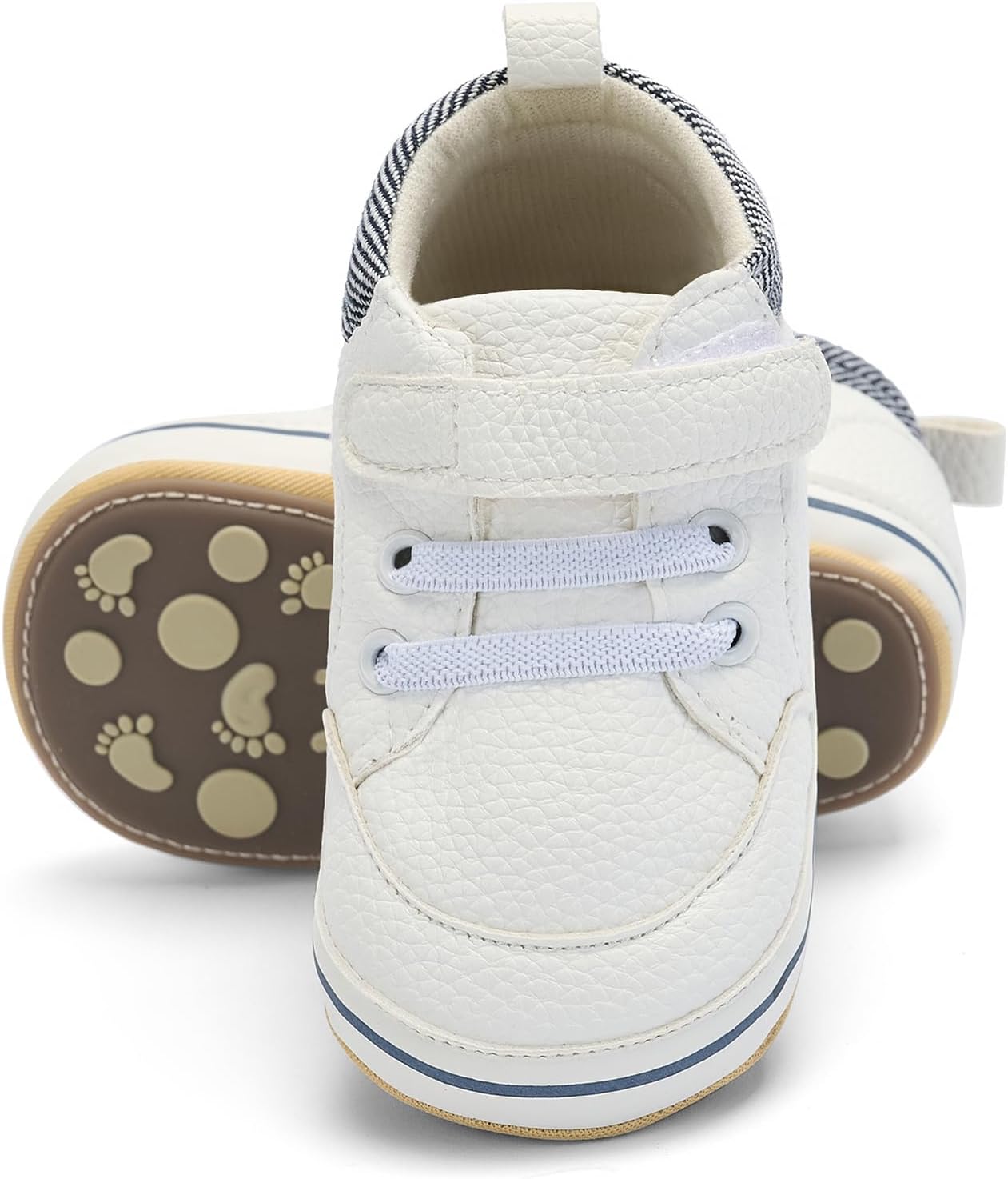 Baby Boys Girls Non-Slip Rubber Sole High-Top PU Leather Infant Sneakers Toddler Crib First Walker