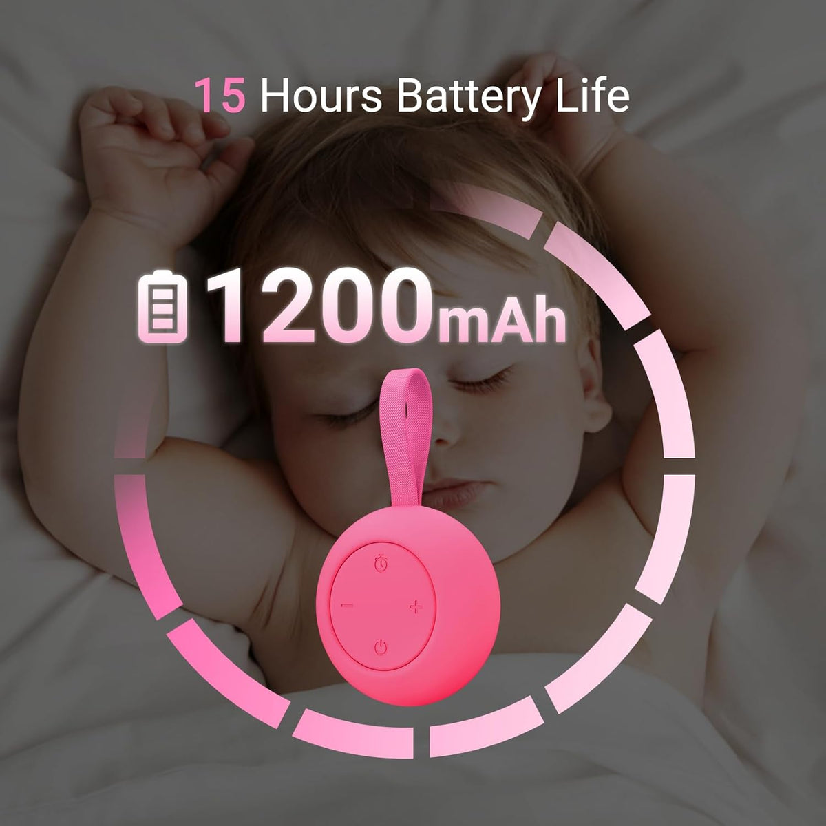Portable Baby Sound Machine [White Noise for Babies Kids Adults][Sleep Soother][Timer Function][12