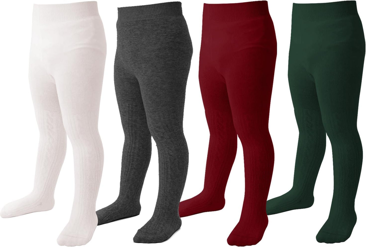 Marchare Baby Girls Tights Thick Solid Cable Knit Leggings Winter Warm Stockings For Toddler Girls