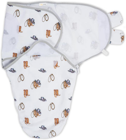 LollyBanks 100% Organic Cotton Baby Boy Essentials Swaddles 3-6 Months, Newborn Swaddle with Easy