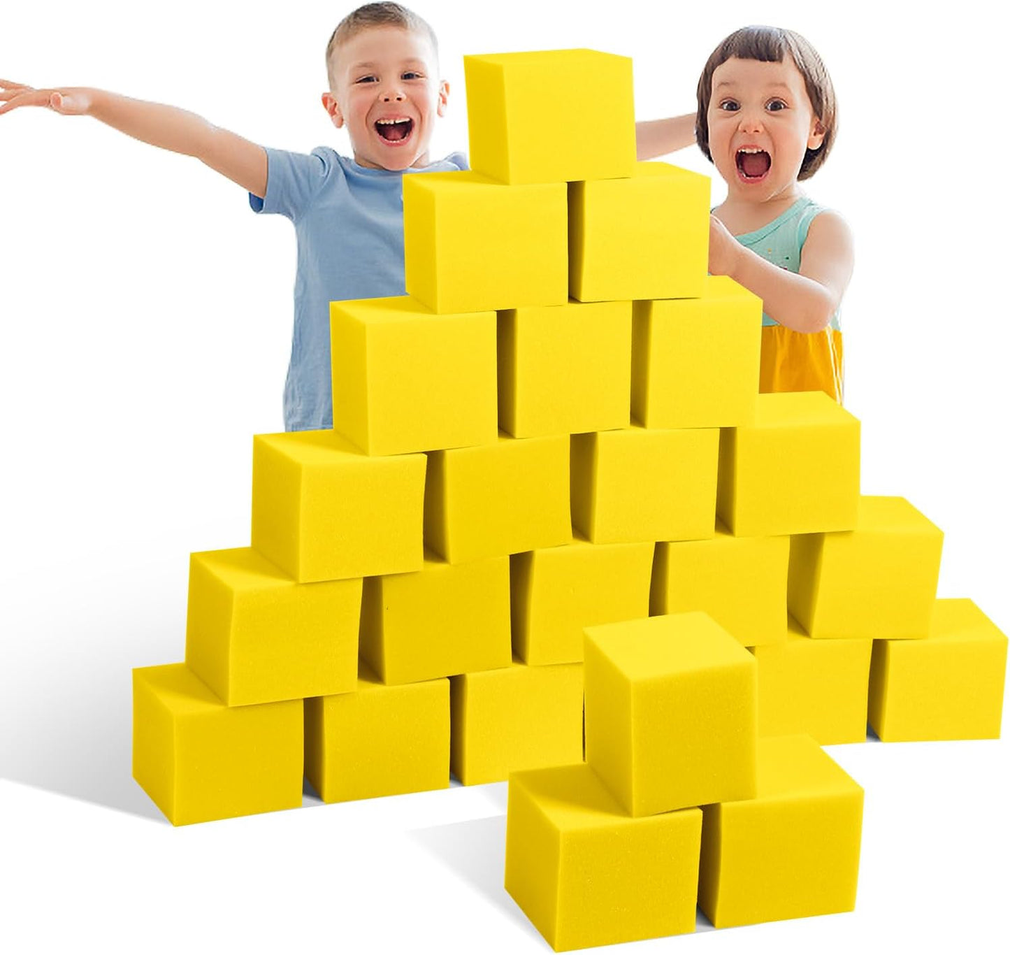 Foam Pit Cubes, 24 PCS 5 Inches Gymnastics Foam Blocks Trampoline Blocks, Multi-Sport Protective