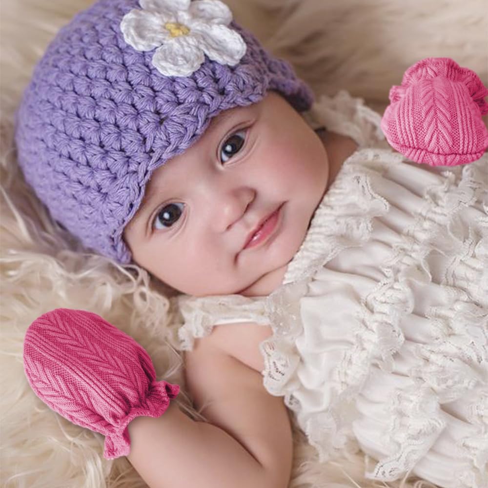 Newborn Baby Mittens No Scratch Cotton Elastic Wrist Gloves Infant Toddler Mittens for Baby Boy