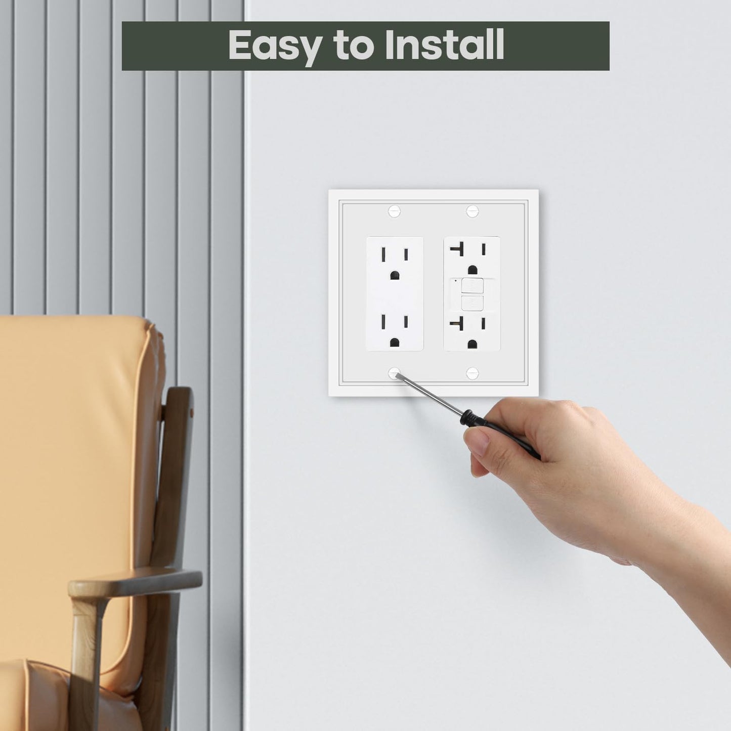 Double Decorator Switch Cover Plate White Classic Decorative Decorator Switch Plates Cover 2 Gang