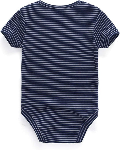 Kiddiezoom Baby Bodysuit Newborn Short Sleeve baby One-Piece Cotton 5-Pack baby clothes