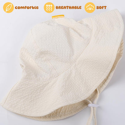HONGTEYA Baby Sun Hat Toddler Girl Beach Hat Adjustable Outdoor Summer Hat UPF 50+ Sun Protection