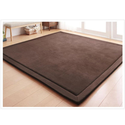 Loartee Coral Velvet Crawling Rugs Area Rugs Play Mat (6'8"x9'8", Coffee) for Toddler Children Yoga