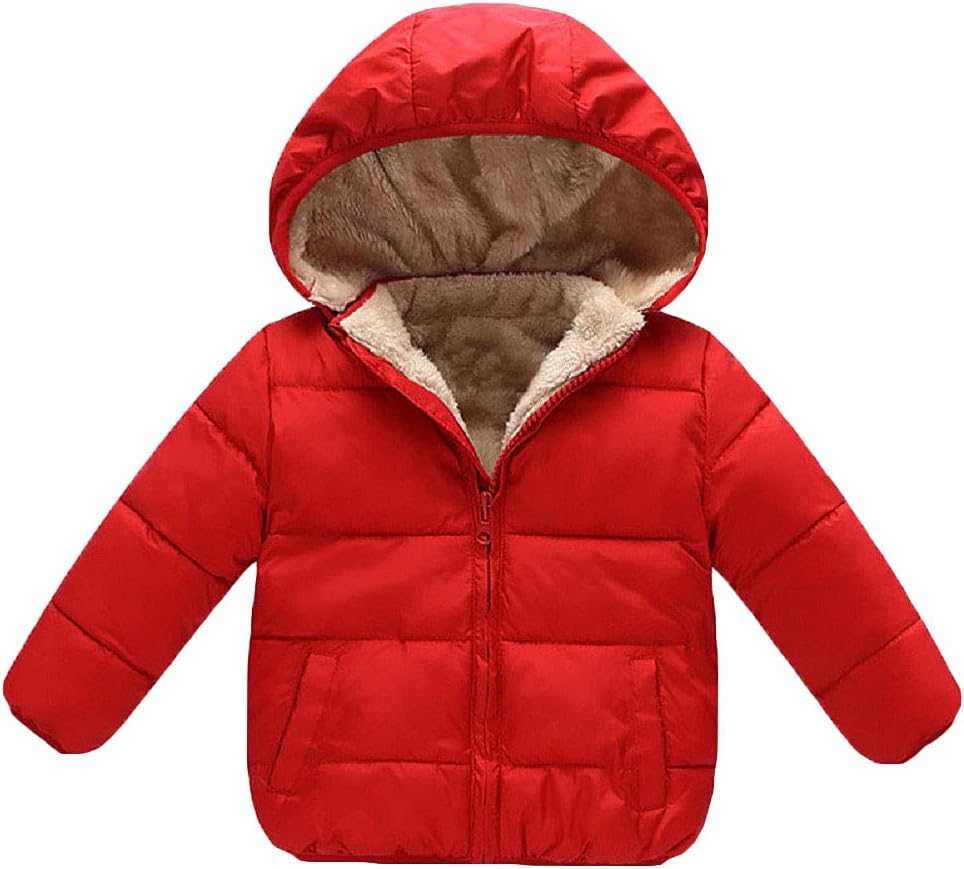 Baby Girls Boys' Winter Fleece Jackets With Hooded Toddler Cotton Dress Warm Lined Coat Outer
