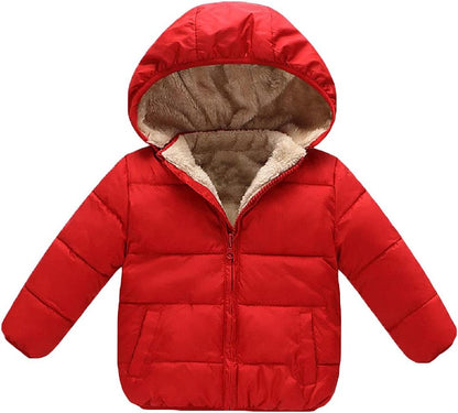 Baby Girls Boys' Winter Fleece Jackets With Hooded Toddler Cotton Dress Warm Lined Coat Outer