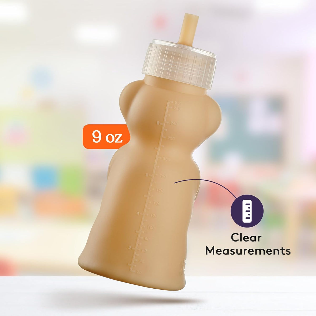 Special Supplies Honey Bear Straw Cup Long Straws, Squeezable Therapy and Special Needs Assistive