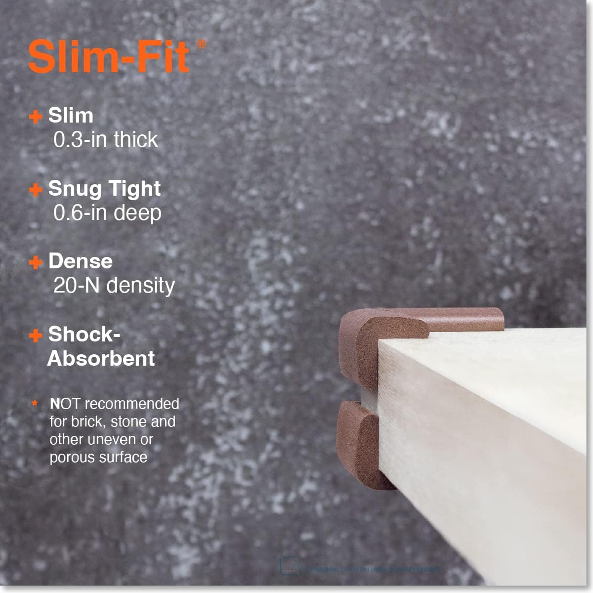 Roving Cove Slim-Fit Corner Protector for Baby Proofing (8 Small Corners), Soft Rubber Foam