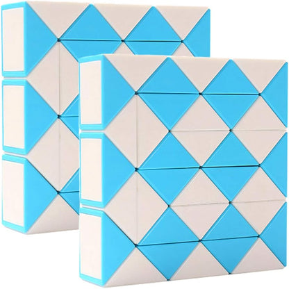 2PACK 36 Stages Fidget Magic Snake Cube Puzzles Twist Ruler Speed Cubes Brain Teaser Game Toys for