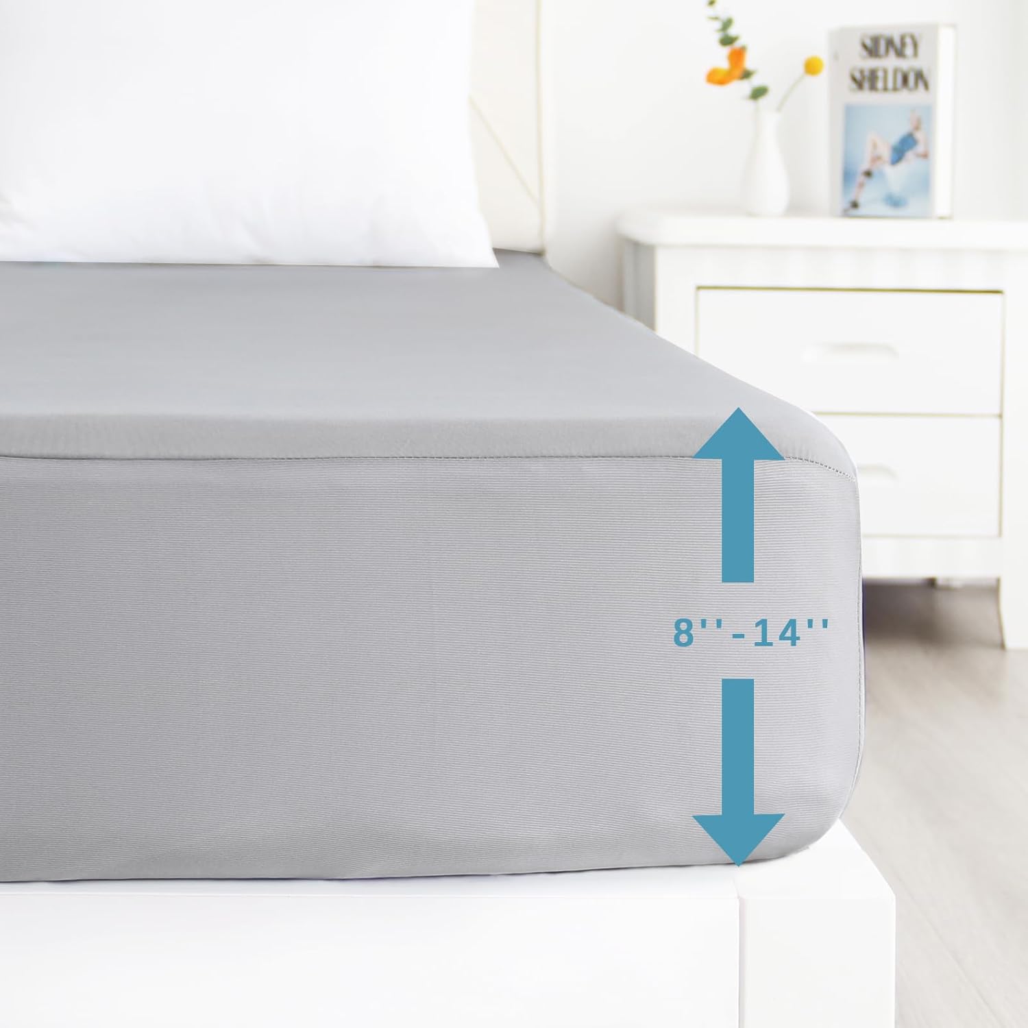 Queen Mattress Protector Waterproof, Noiseless & Soft Coverage Queen Size Mattress Cover Fitted