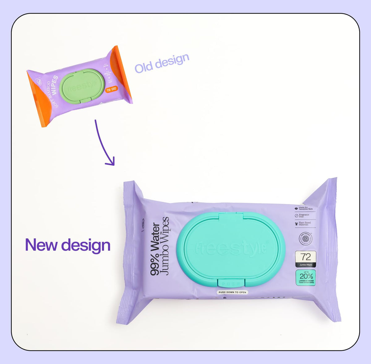 Freestyle Soft Jumbo Baby Wipes, Hypoallergenic and Unscented, Water-Based Wet Wipes for Babies