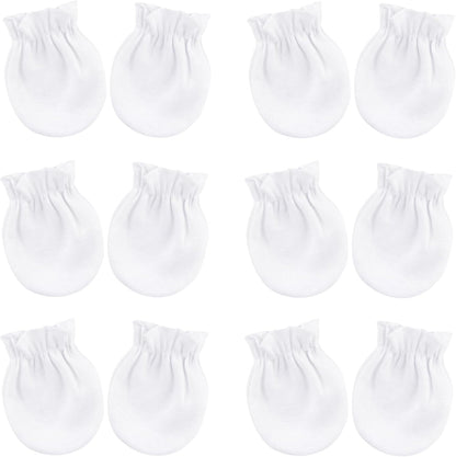 BQUBO Newborn Infant Toddler Mittens No Scratch Cotton Elastic Wrist Gloves Hypoallergenic for 0-6