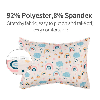 ALVABABY Toddler Pillowcases Stretchy Soft Kids Pillow Cover 2 Pack Fit 13"x 18" or 12"x19"