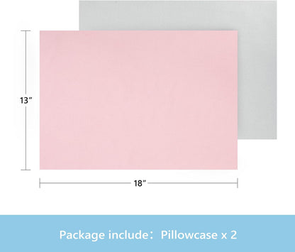 TILLYOU Toddler Pillowcase 2 Pack with Envelope Closure,13" x 18" Silky Soft Microfiber Travel Kids