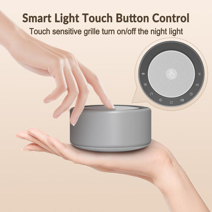 Nursery Lamp with Sound Machine, Mood Lighting, 7 Colors Night Light, 30 Soothing Sounds, White