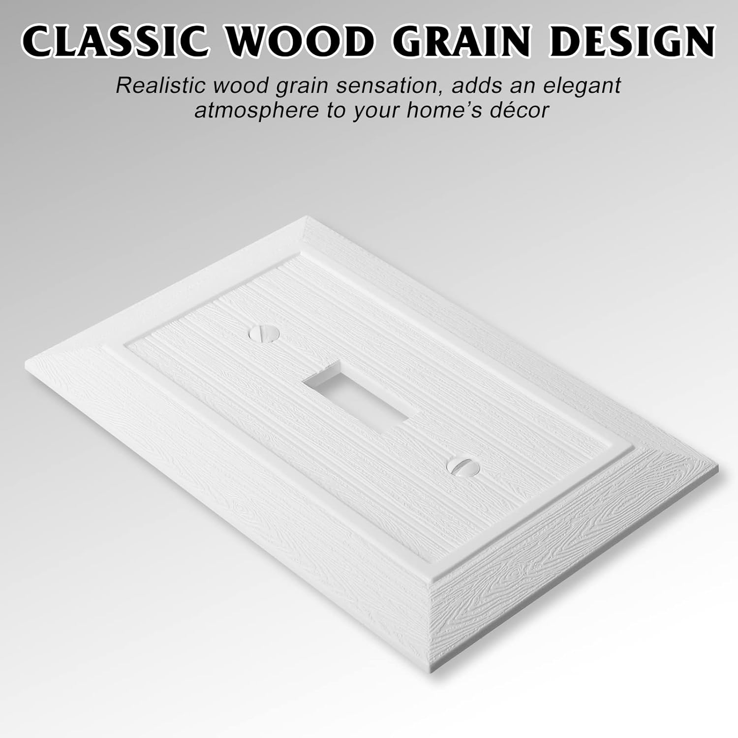 Modern Decorative Wall Plate Switch Plate Outlet Cover, Vintage Retro Wood Grain Design(Single