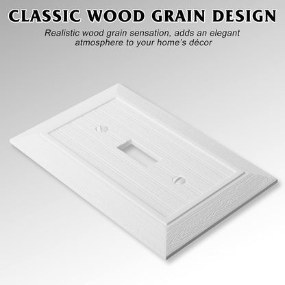 Modern Decorative Wall Plate Switch Plate Outlet Cover, Vintage Retro Wood Grain Design(Single