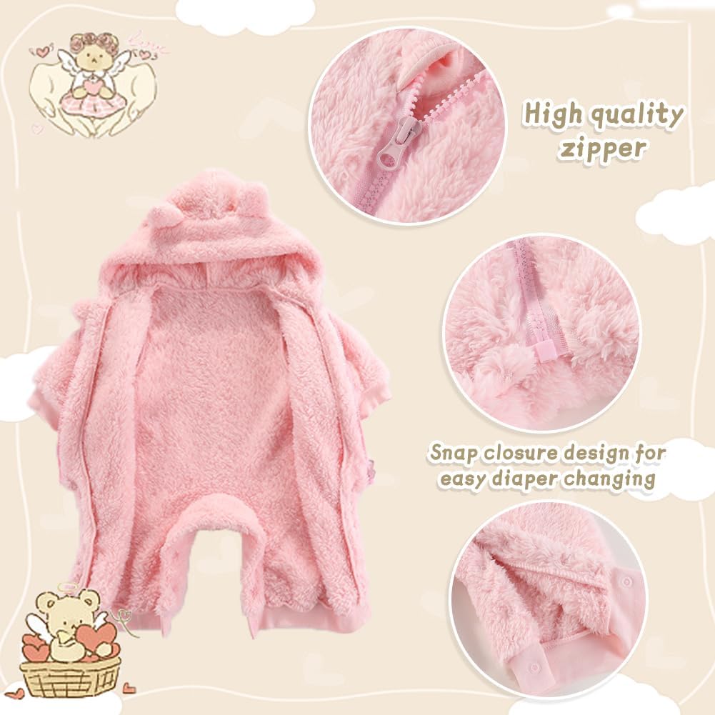 UVIPC Baby Newborn Bear Outfit Fleece Snowsuit Winter Clothes Hooded Jumpsuit Romper for Baby boy
