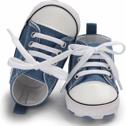Unisex Baby Girls Boys Canvas High-top Shoes, Newborn Infant Anti-Slip Soft Sole Frist Walking