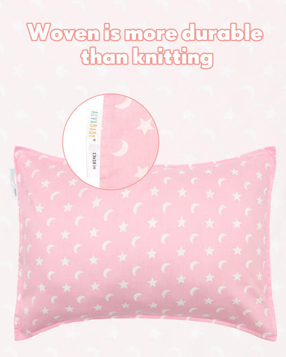 ALVABABY Toddler Pillowcases 2 Pack Organic Cotton Kids Pillow Cover Fit 13"x 18" or 12"x25"
