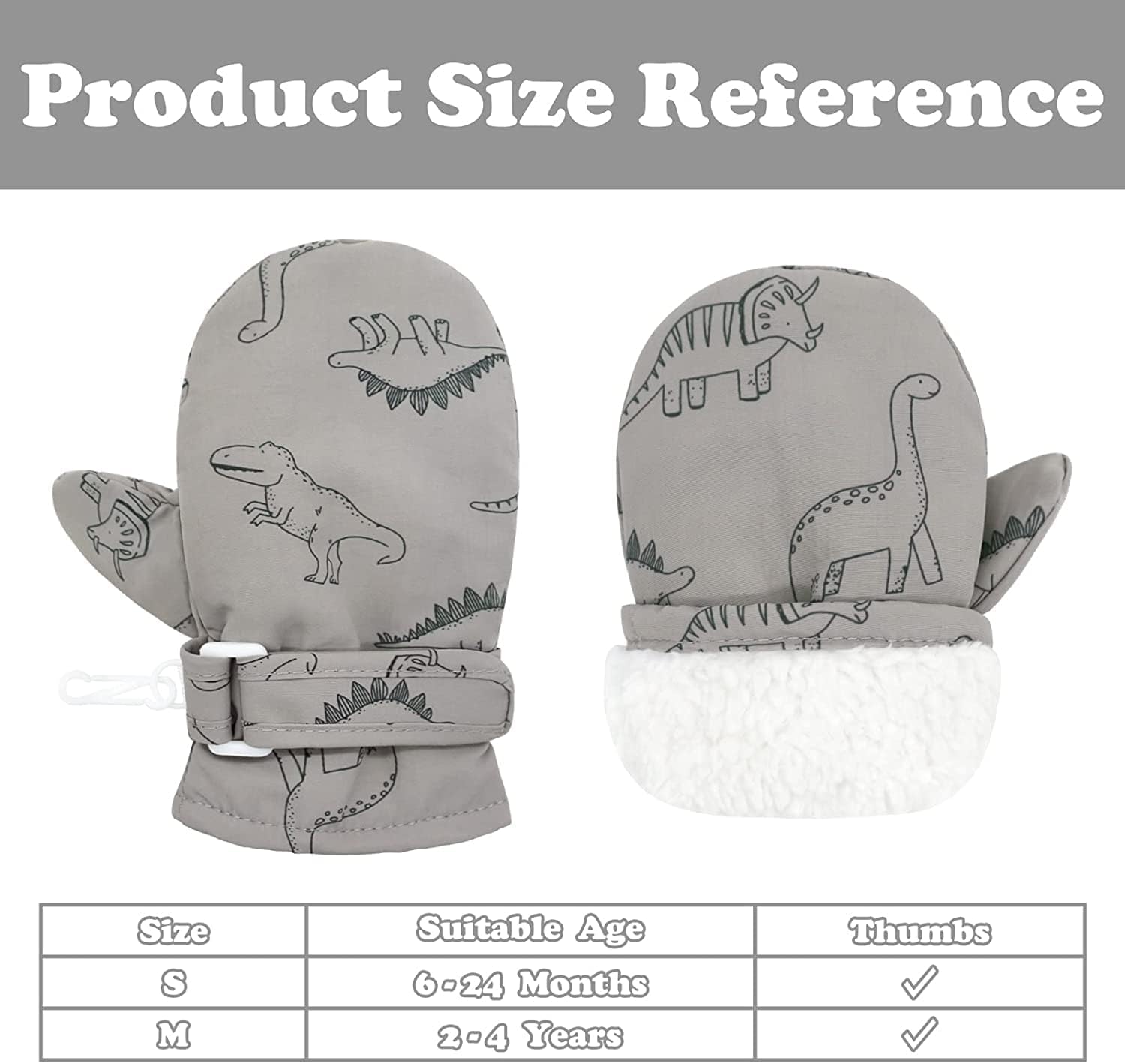 Toddler Gloves Kids Mittens Winter Warm Lined Fleece Gloves Waterproof Snow Baby Mitten for Boys