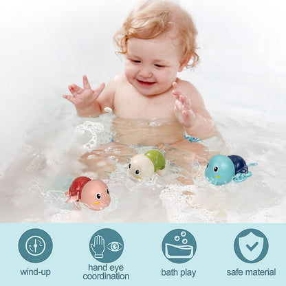 SEPHIX Bath Toys for Toddlers 1-3, Cute Swimming Turtle Bath Toys for 1 2 Year Old Boy Girl Gifts