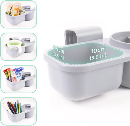 SnackPod Child Cup & Snack Holder for Convertible Car Seats & Strollers - BPA Free - Grey
