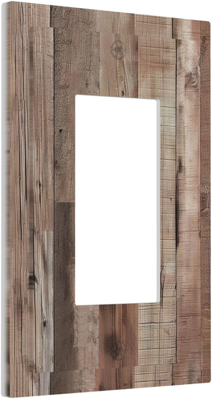 Decorative Outlet Covers Retro Wood Plank Vintaga Wooden Board 1 Gang Single Decora GFCI Device