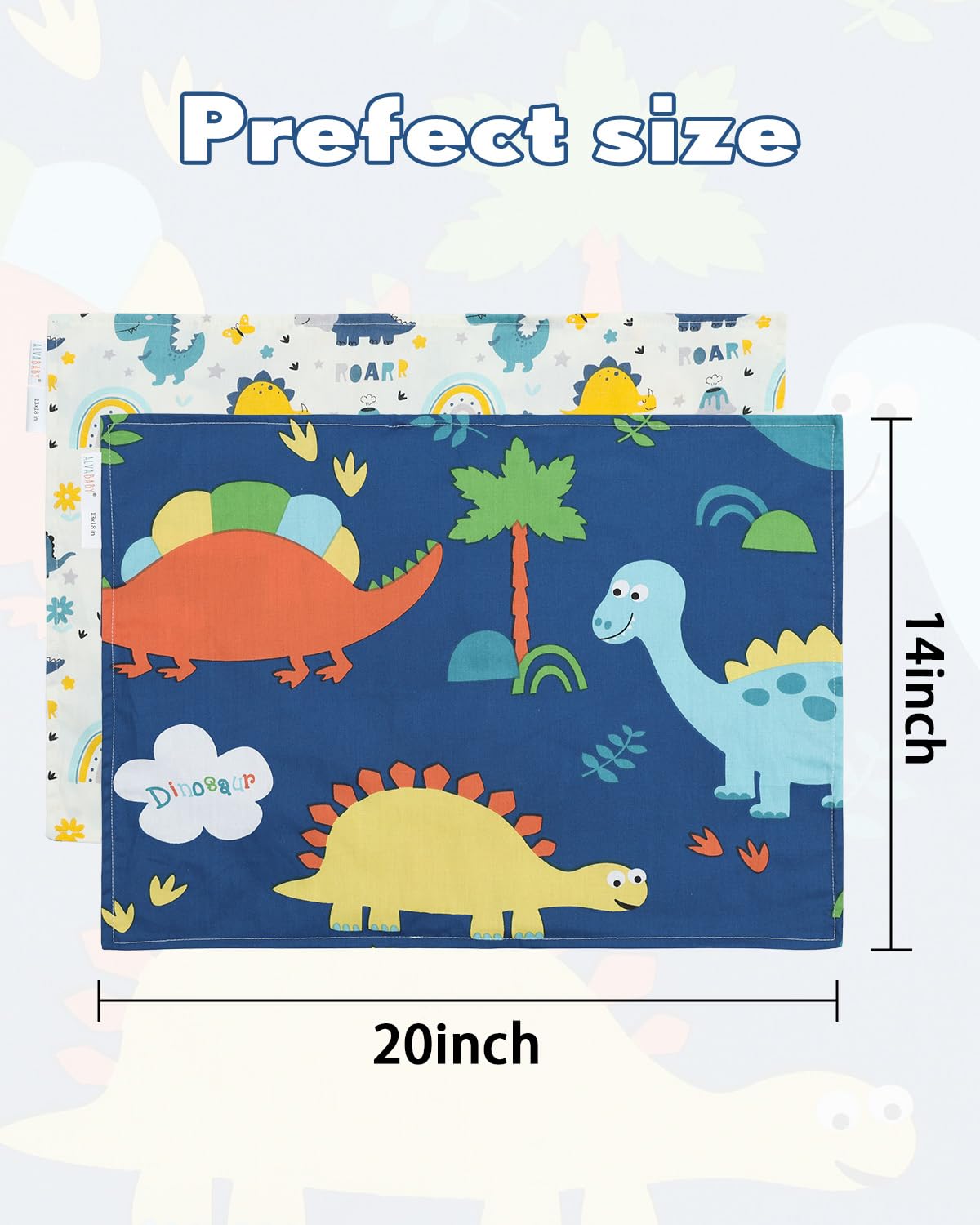 ALVABABY Toddler Pillowcases 2 Pack Organic Cotton Kids Pillow Cover Fit 13"x 18" or 14"x19"