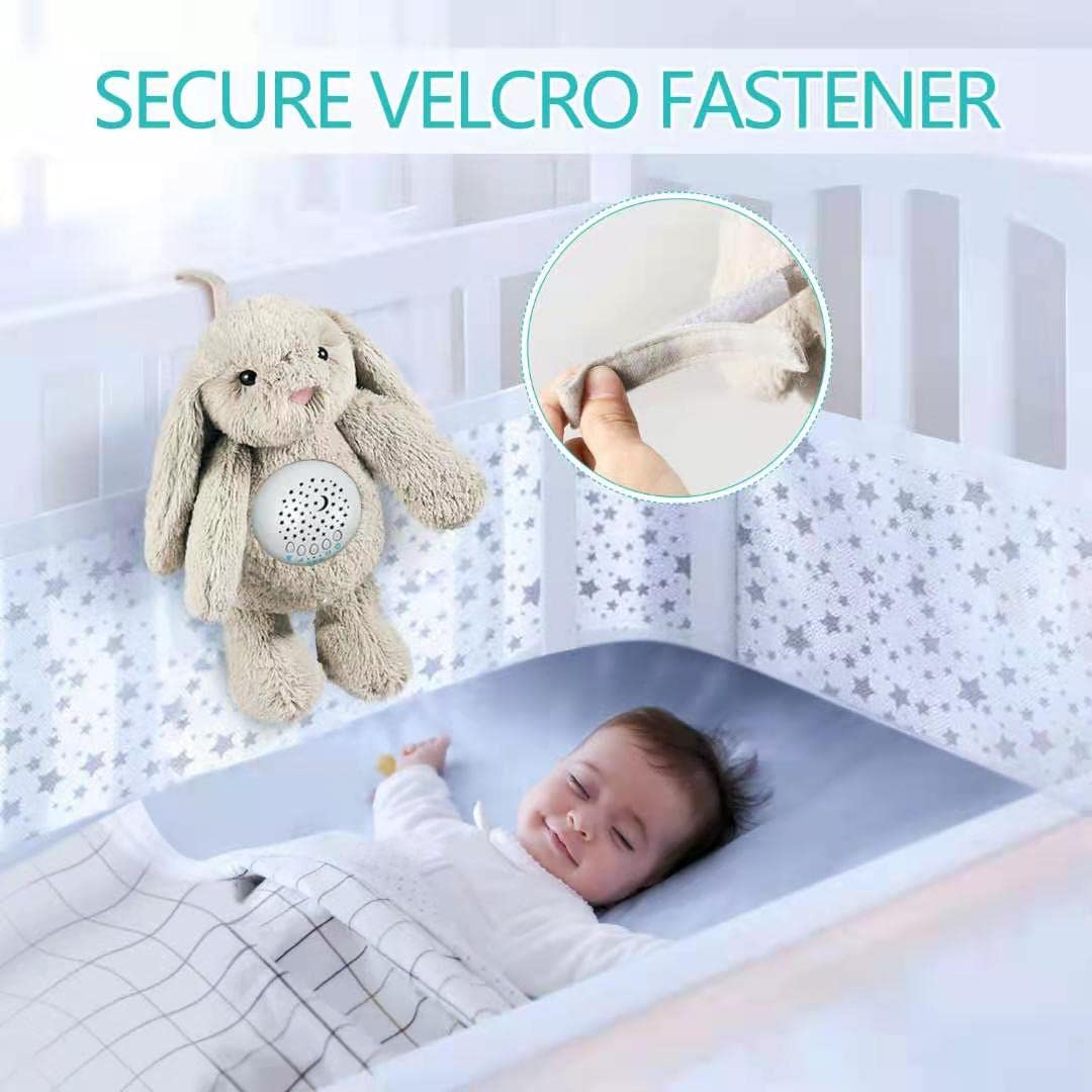 BEREST Baby Sleep Soother Bedtime Bunny with Starry Projector Night Light, Plush Stuffed Animal for