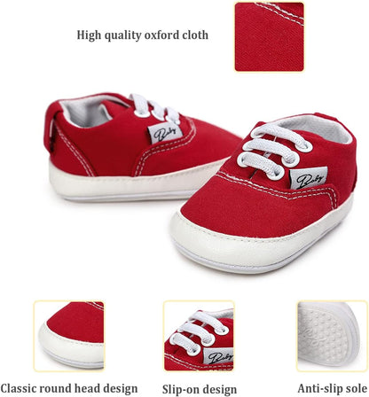 Morbido Infant Baby Boys Girls Canvas Sneaker Toddler Slip On Anti Skid Newborn First Walkers Candy