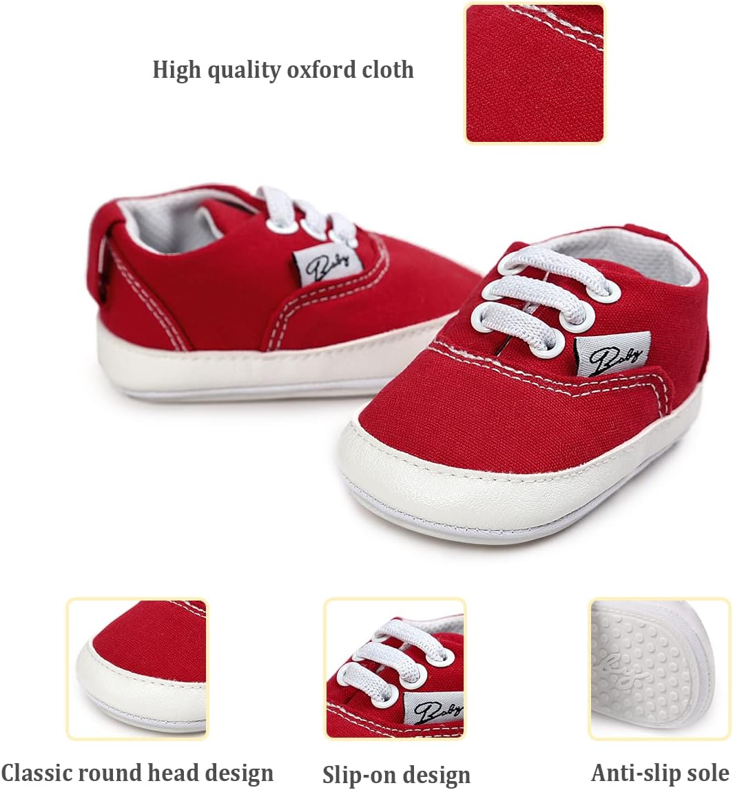 Morbido Infant Baby Boys Girls Canvas Sneaker Toddler Slip On Anti Skid Newborn First Walkers Candy