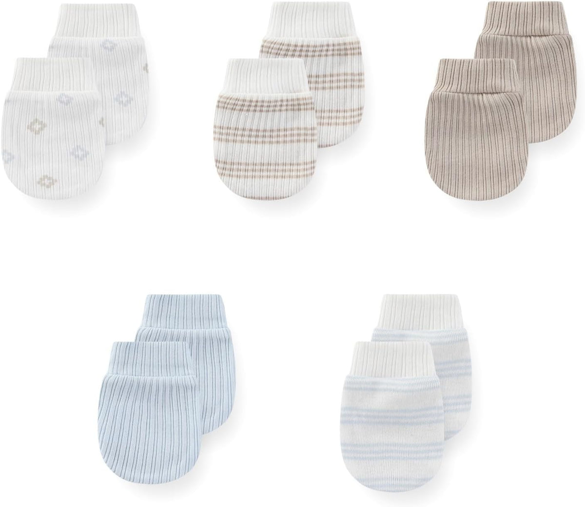 5 Pack Unisex New Born Boy Girls No Scratch Mittens Cotton Soft Baby Gloves Accessory 0-3 Months
