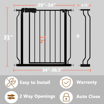 Fairy Baby Walk Through Baby Gate 34-38.5 Inch Wide, Pressure Mounted Safety Gate with Door No