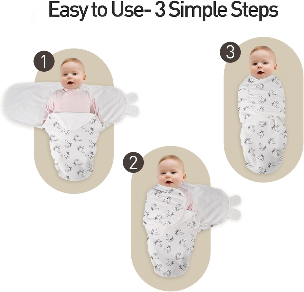 GLLQUEN BABY Swaddles for Newborn - 3 Pack Swaddle 0-3 Months, for Newborn Baby Boys and Girls