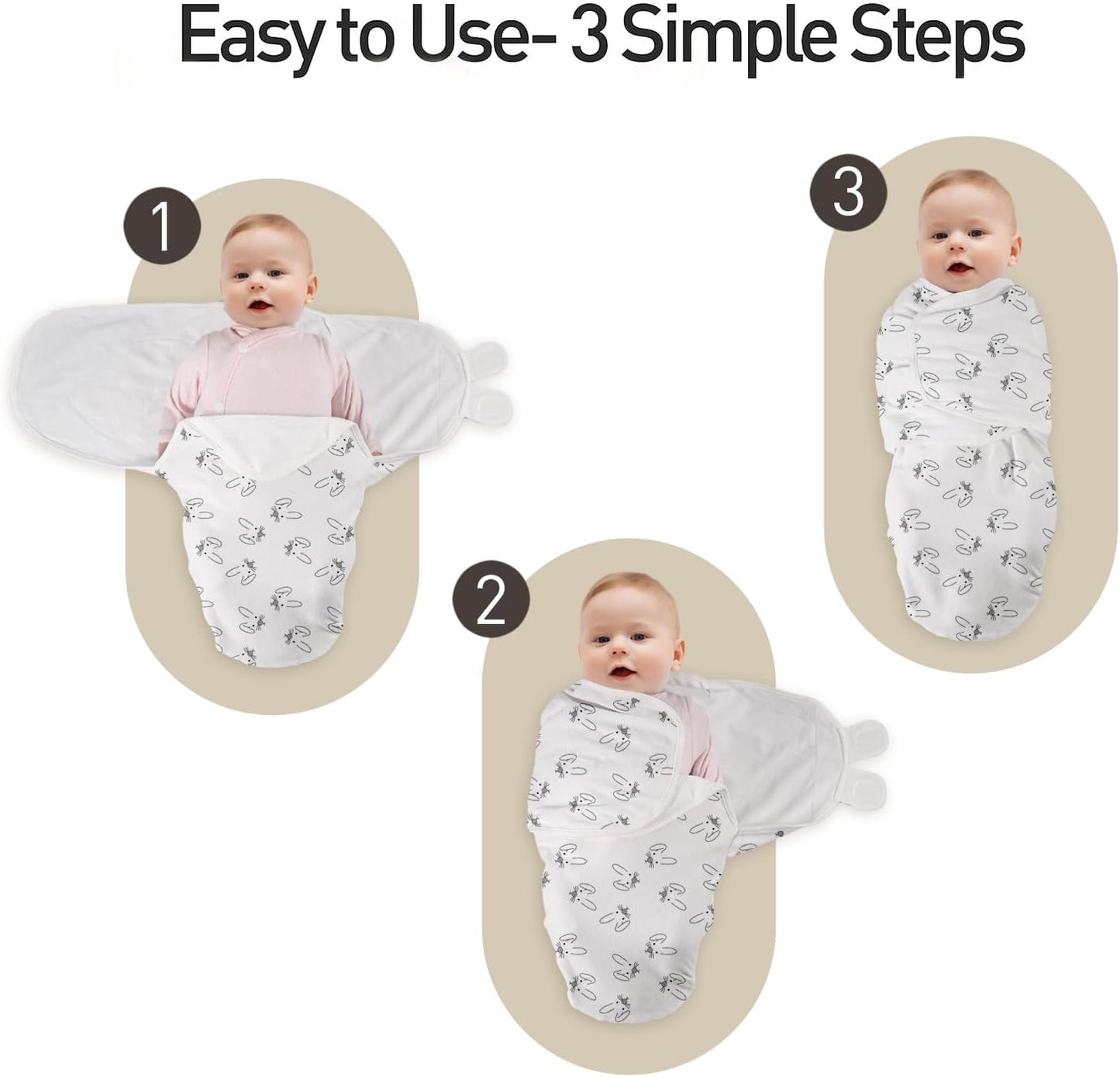 GLLQUEN BABY Swaddle 0-3 Months - 3 Pack Swaddles for Newborn, Adjustable Newborn Swaddling Wrap